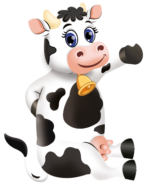 Rhodes Cheese Mascot — Friendly cow character